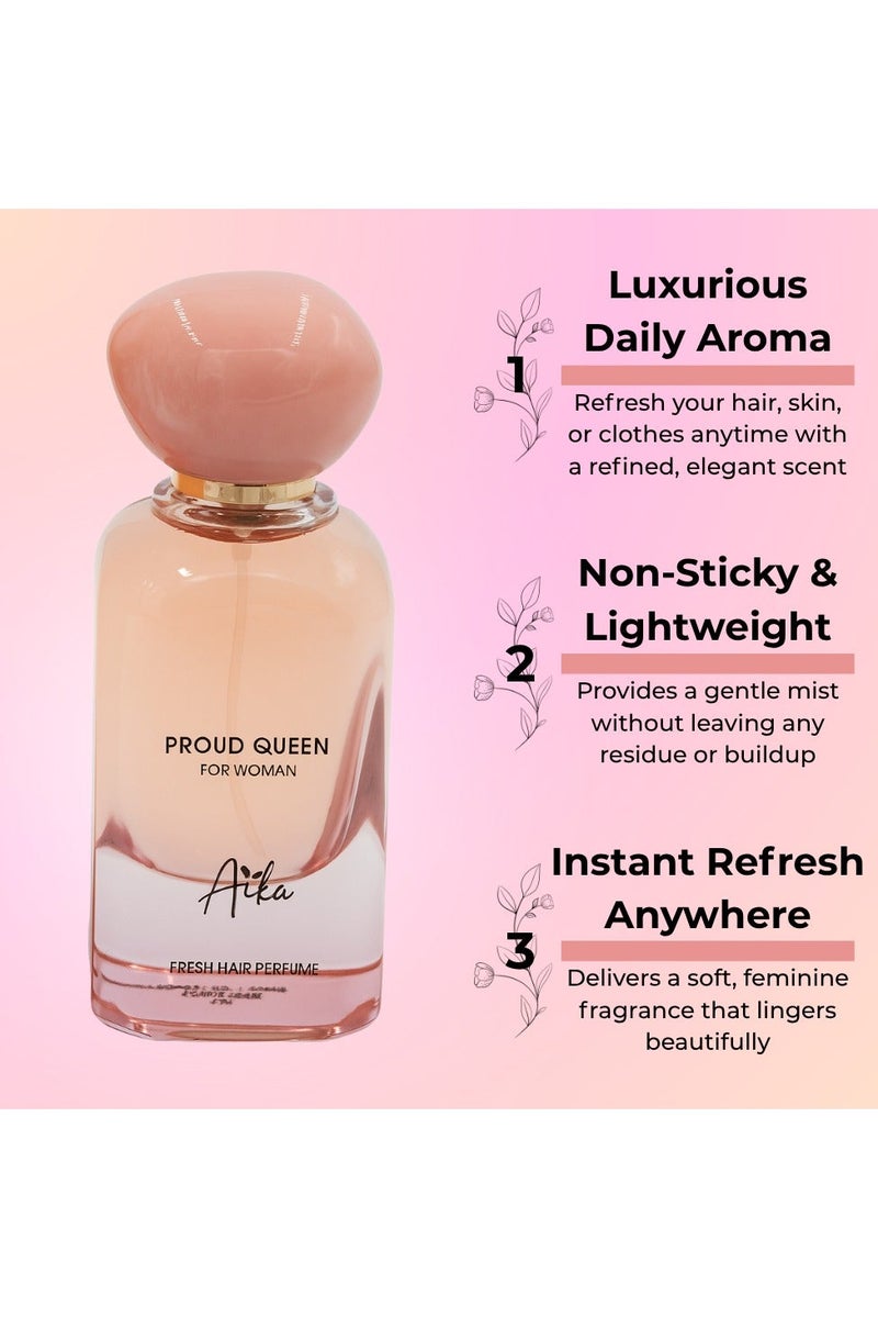 ايكا عطر أيكا براود كوين ٥٠ مل للنساء، عطر يدوم طويلاً للجسم والشعر، عطر خالٍ من الكحول للنساء بمزيج أنثوي من الخوخ والورد والمسك - Image 2